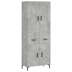vidaXL Hoge kast 69,5x34x180 cm bewerkt hout betongrijs