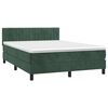 vidaXL Boxspring met matras en LED fluweel donkergroen 140x190 cm