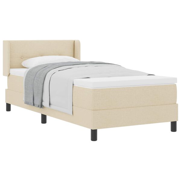 vidaXL Boxspringbed met matras met matras Cr&egrave;me 90 x 200 cm