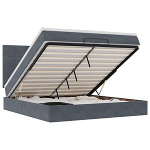 vidaXL Ottoman bed met matrassen en LED's 180x200cm fluweel
