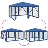 vidaXL Partytent met 8 mesh zijwanden 4x4 m HDPE blauw
