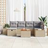 vidaXL Tuin Sofa Set met kussen 7 pcs Beige 55 x 62 x 69 cm Poly riet