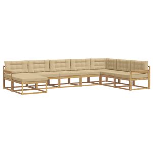 vidaXL Buiten bankenset 8 pcs Wit en Beige