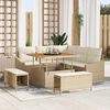 vidaXL Tuin Sofa Set met kussen 8 pcs Beige Poly riet