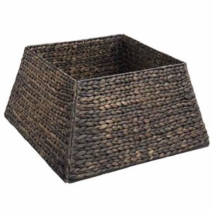 vidaXL Kerstboomkraag Vierkant Zwart 50 x 50 x 25 cm Waterhyacint