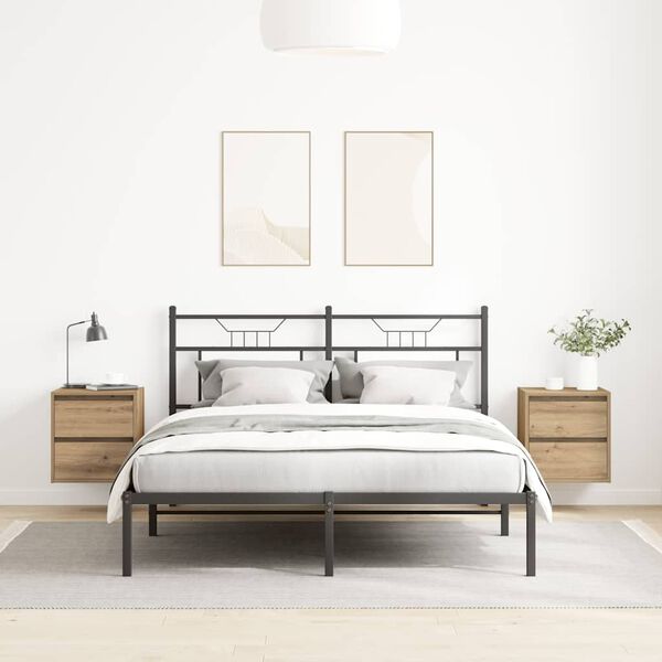 vidaXL Nachtkastjes 2 st wandgemonteerd 38x34x40 cm artisanaal eiken