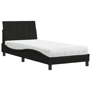 vidaXL Bed met matras "Hanko" stof zwart 90x190 cm