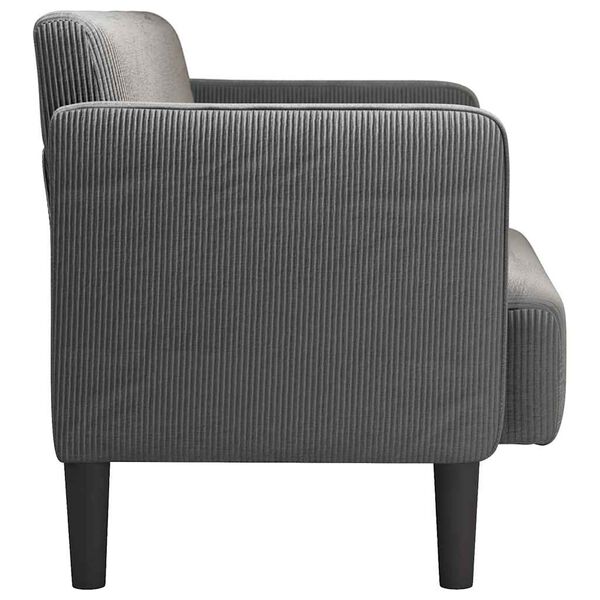 vidaXL Loveseat bank 109 cm corduroy stof donkergrijs