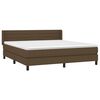 vidaXL Boxspring met matras stof donkerbruin 160x200 cm