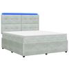 vidaXL LED Boxspring Bed met Matras Lichtgrijs 140 x 200 cm Fluweel