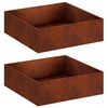 vidaXL Tuin Bloempot 2 st Roestkleurig 80 x 80 x 30 cm weervast staal