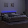 vidaXL Boxspring met matras en LED stof taupe 200x200 cm