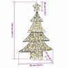 vidaXL Kerstboom met 120 LED Warmwit 120 cm Rattan