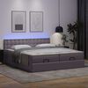 vidaXL Ottoman bed met matrassen en LED's 200x200cm kunstleer grijs