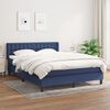 vidaXL Boxspring met matras stof blauw 140x200 cm