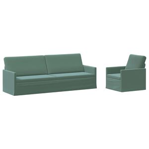 vidaXL Bankstel 2 pcs Zeegroen fluweel