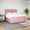 vidaXL Boxspring met matras fluweel roze 180x200 cm