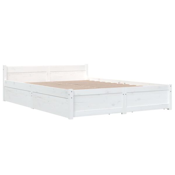 vidaXL Bedframe met lades wit 160x200 cm