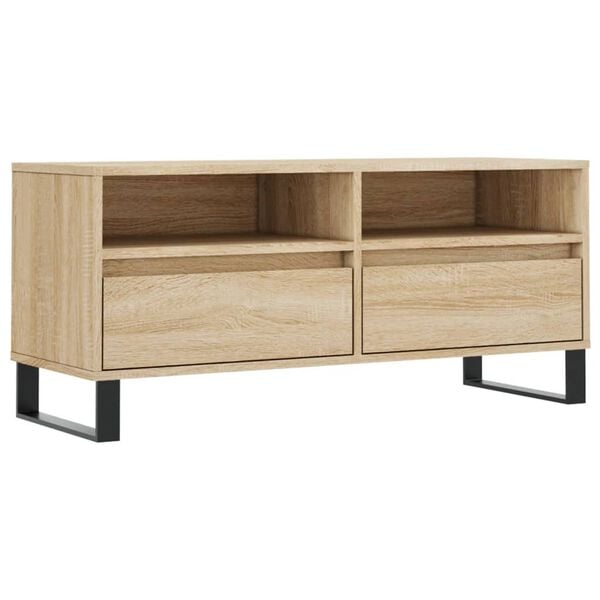vidaXL Tv-meubel 100x34,5x44,5 cm bewerkt hout sonoma eikenkleurig