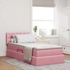 vidaXL Opbergbed met LED met matras met LED Roze 100 x 200 cm Fluweel