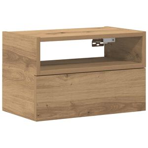 vidaXL Nachtkastje wandgemonteerd 45x26x28,5 cm artisanaal eikenkleur