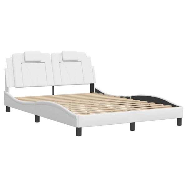 vidaXL Bedframe "Viana" zonder matras kunstleer wit 140x190 cm