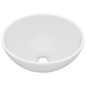 vidaXL Wastafel rond 32,5x14 cm keramiek matwit