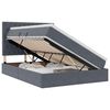 vidaXL LED Opslagbed met Matras Donkergrijs 140 x 190 cm Fluweel