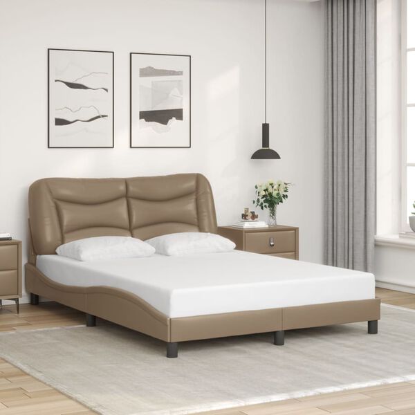 vidaXL Bedframe met LED zonder matras "Hvar" cappuccino 140x200 cm