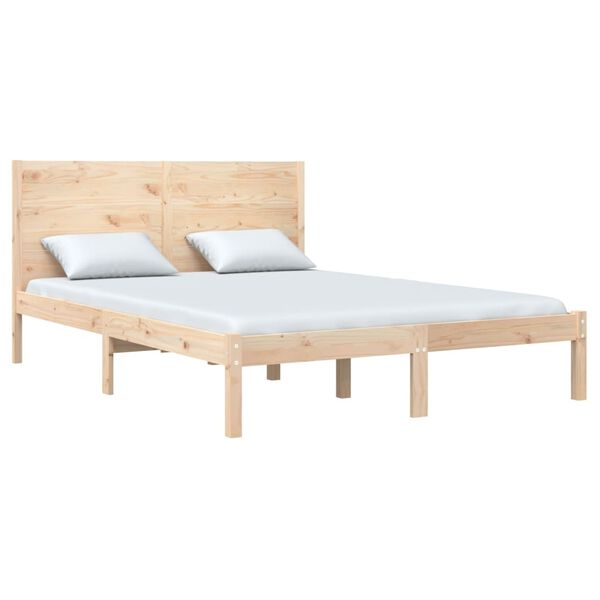 vidaXL Bedframe massief hout 135x190 cm