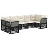 vidaXL Tuinbankenset 7 st 7-Aantal zitplaatsen Zwart poly rattan