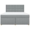 vidaXL Boxspring met matras stof lichtgrijs 180x200 cm