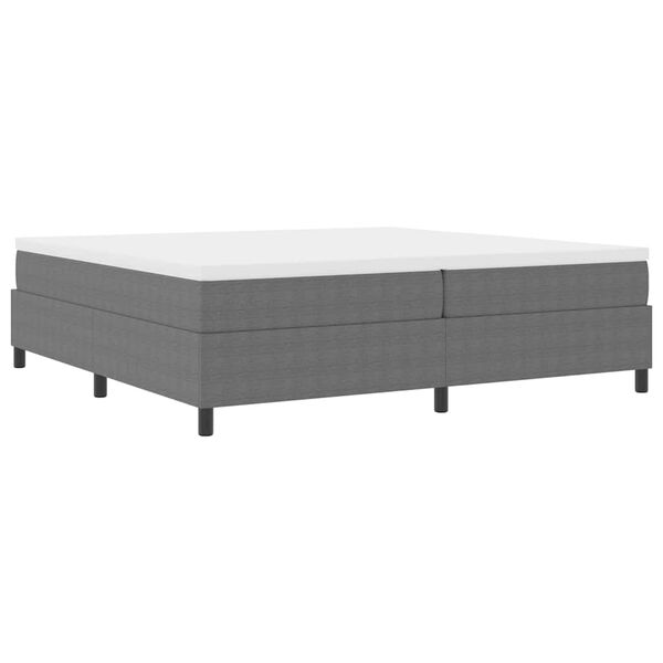 vidaXL Boxspringbed Lichtgrijs en wit. 200 x 200 cm Katoen Stof