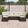 vidaXL Tuinbankenset met kussen 6 pcs Bruin en wit poly rattan