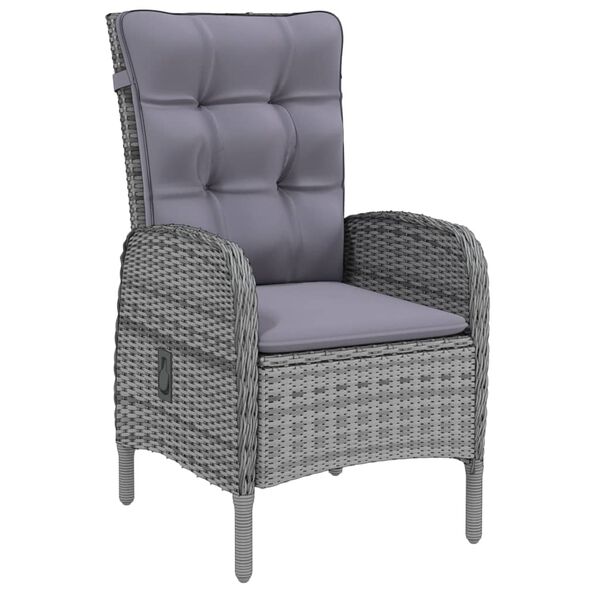 vidaXL 9-delige Tuinset poly rattan grijs