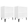 vidaXL Nachtkastjes 2 st met metalen poten 40x30x50 cm wit