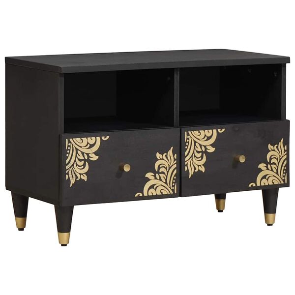 vidaXL TV-kast met lade Zwart 70 x 33 x 46 cm Massief Mango Hout