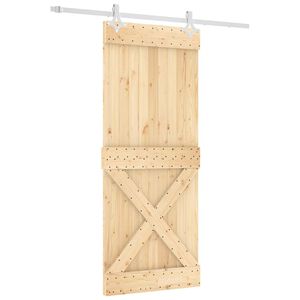 vidaXL Schuifdeur 85 x 210 cm Massief Grenenhout (Niet-Behandeld)