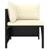 vidaXL 6-delige Loungeset met kussens poly rattan zwart