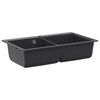 vidaXL Keuken Wasbak Dubbele Wasbak Graniet 86 x 51 x 30 cm Grafiet