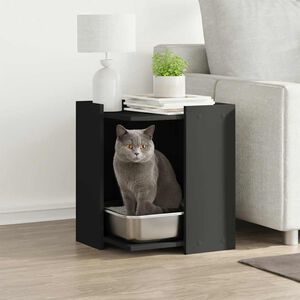 vidaXL Kattenbakkast 42x42x51 cm bewerkt hout zwart