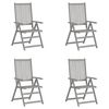 vidaXL Tuinstoelen 4 st verstelbaar massief acaciahout grijs