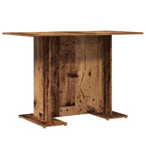 vidaXL Eettafel 110x60x75 cm bewerkt hout oud houtkleurig