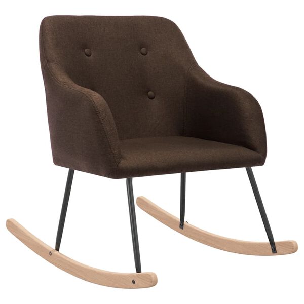 vidaXL Schommelstoel stof donkerbruin