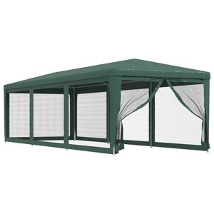 vidaXL Partytent met 8 mesh zijwanden 3x9 m HDPE groen