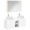vidaXL Badkamermeubelset 4 pcs Wit Bewerkt hout en glas