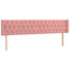 vidaXL Hoofdbord met randen 203x16x78/88 cm fluweel roze