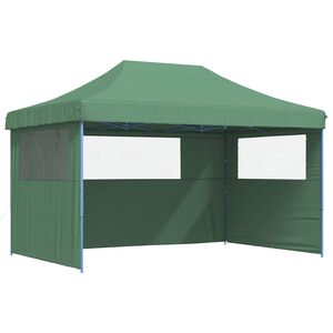 vidaXL Partytent inklapbaar pop-up met 3 zijwanden groen
