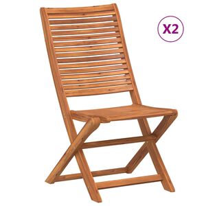 vidaXL Tuinstoelen inklapbaar 2 st massief acaciahout
