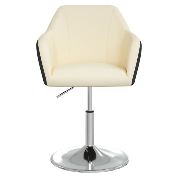 vidaXL Eetkamerstoelen 4 st kunstleer cr&egrave;mekleurig en zwart